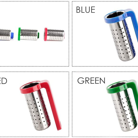 Stainless Steel Tea Filter with a Hook Silicone Handle, The Hook EasilyHung3Pack - Picture 3 of 10